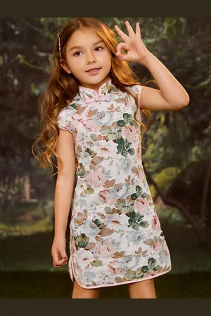 LULU & SKY Girls Floral Print A-Line Dress