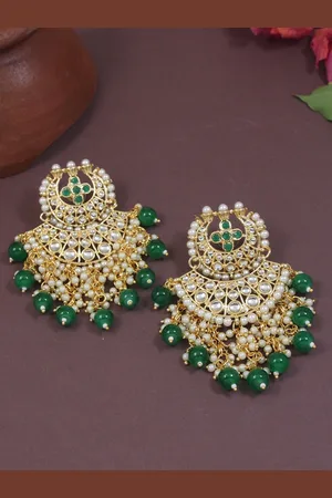 I Jewels Gold-Plated Contemporary Chandbalis Earrings