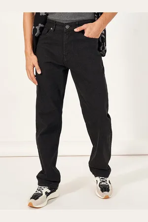 Styli Men Solid Mid-Rise Relaxed Fit Stretch Five Pocket Jeans