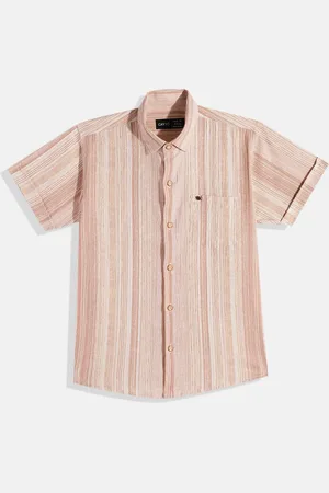 CAVIO Boys Comfort Textured Striped Pure Cotton Casual Shirt