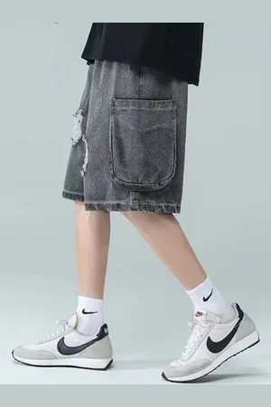 HERE&NOW Men Loose Fit Denim Shorts