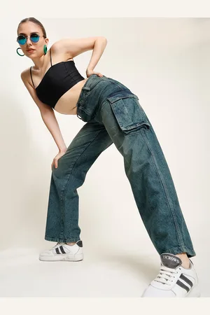 Bene Kleed Women Solid Classic Relaxed Fit High-Rise Low Distress Heavy Fade Jeans