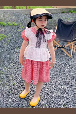 LULU & SKY Girls Floral Print Flutter Sleeve A-Line Ready to Wear Dress