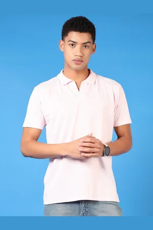 V-Mart Men Geometric Printed Polo Collar Cotton T-shirt