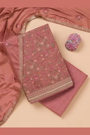 Koskii Floral Embroidered Unstitched Dress Material