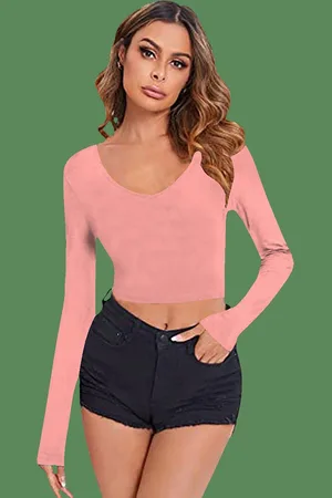 Dream Beauty Fashion Women Scoop Neck Fitted Top