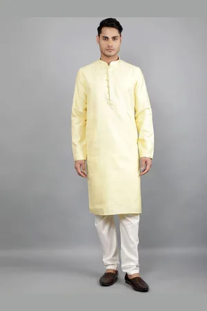 Manish Creations Floral Woven Design Mandarin Collar Jacquard Straight Kurta With Churidar