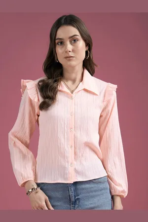 Corsica Puff Sleeve Ruffles Shirt Style Top