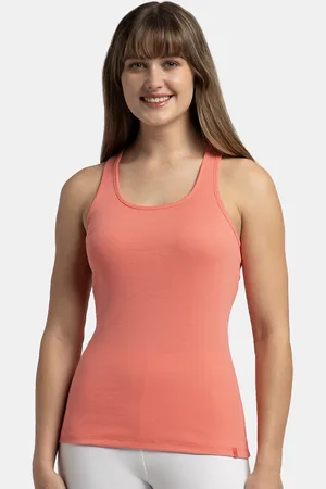 Jockey Super Combed Cotton Rib Fabric Slim Fit Solid Racerback Styled Tank Top -1467
