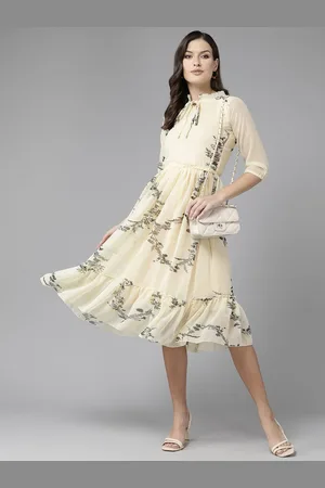 Corsica Print Georgette A-Line Midi Dress