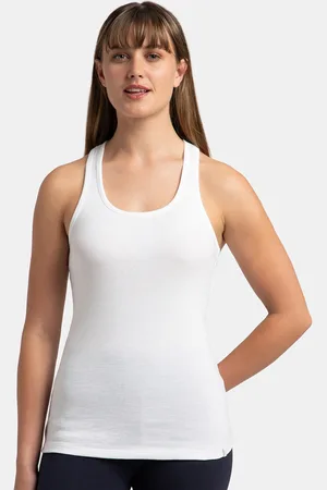 Jockey Super Combed Cotton Rib Fabric Slim Fit Solid Racerback Styled Tank Top -1467
