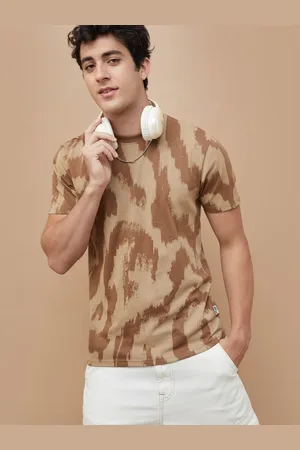 Lifestyle Men Abstract Printed Round Neck Cotton T-shirt