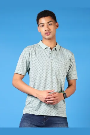 V-Mart Men Floral Printed Polo Collar Cotton T-shirt