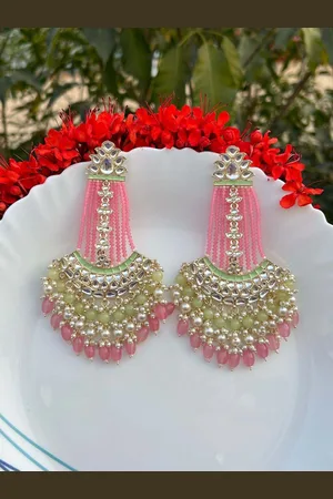 LAIDA Gold-Plated Contemporary Chandbalis Earrings
