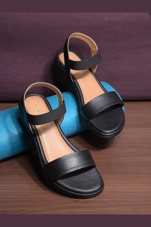 Liberty Solid Backstrap Wedge Sandals