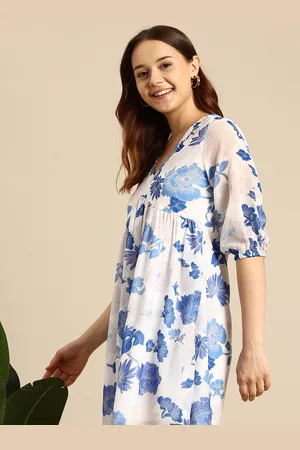 Mast & Harbour Floral Print Empire Mini Dress