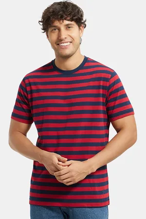 Jockey Super Combed Cotton Rich Striped Round Neck Half Sleeve Tshirt-2715