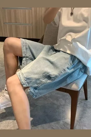 HERE&NOW Men Loose Fit Denim Shorts