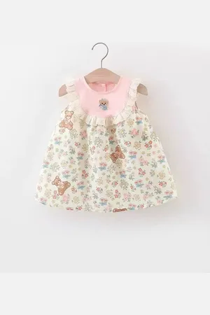LULU & SKY Girls Floral Print Sleeveless A-Line Dress