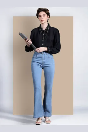 Chemistry Women Bootcut High-Rise Heavy Fade Stretchable Jeans