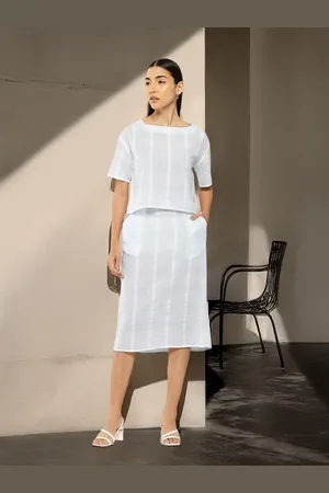 Chemistry Pure Cotton Checked Top and Skirt Co-Ord Set