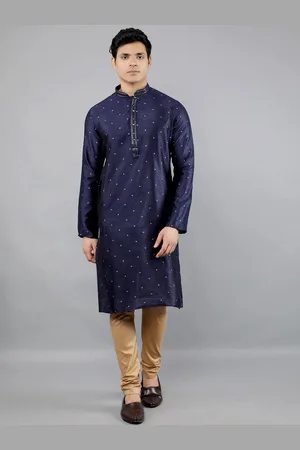 Manish Creations Floral Woven Design Mandarin Collar Jacquard Straight Kurta With Churidar