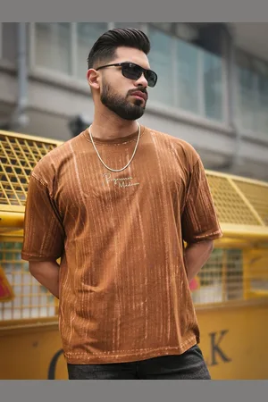 Maniac Men Washed Effect Dyed Round Neck Cotton T-shirt