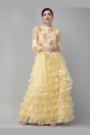 DIVASTRI Floral Embroidered Semi-Stitched Lehenga Choli