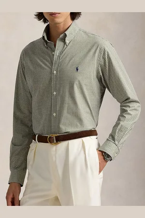Ralph Lauren Men Button-Down Collar Micro Checked Cotton Casual Shirt