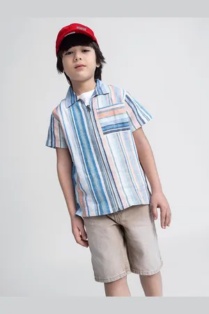 taffykids Boys Relaxed Multi Stripes Opaque Striped Casual Shirt