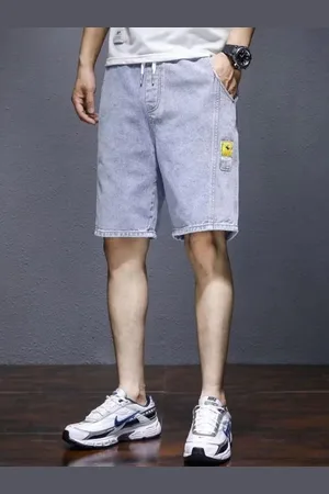 HERE&NOW Men Slim Fit Modal Denim Shorts