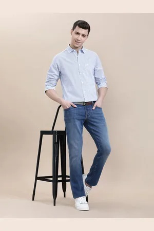 Crocodile Men Horizontal Stripes Opaque Striped Casual Shirt