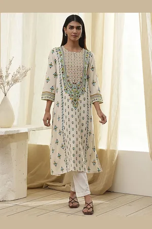 Biba Women Striped Flared Sleeves Kurta