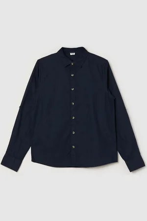 Max Collection Boys Spread Collar Solid Cotton Casual Shirt