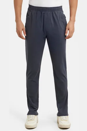 Jockey Combed Cotton Rich Slim Fit Trackpants with Side and Zipper Media Pockets -AM49