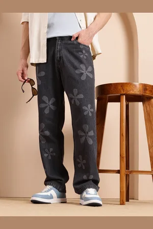 Mast & Harbour Men Straight Fit Printed Stretchable Jeans