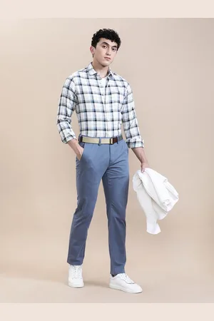 Crocodile Men Windowpane Checks Opaque Checked Casual Shirt
