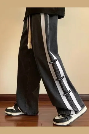 HERE&NOW Men Straight Fit with Side Stripe Jeans