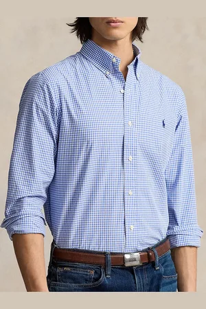 Ralph Lauren Men Button-Down Collar Micro Checked Cotton Casual Shirt