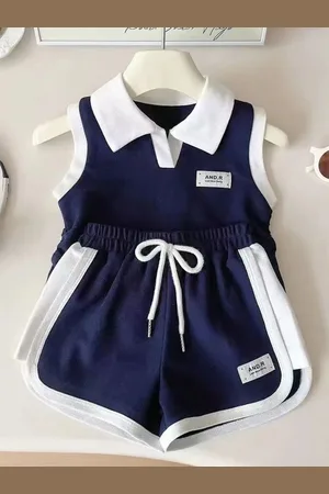 LULU & SKY Girls Polo Top With Shorts