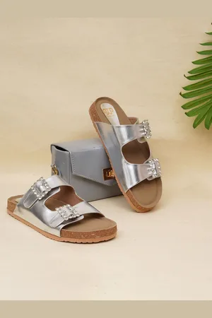 THE WHITE POLE Stylish Trending Ethnic Flat Floter Sandal For Womens And Girls