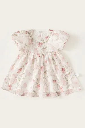 LULU & SKY Girls Floral Printed Fit and Flare Dress