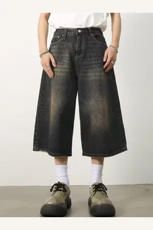 HERE&NOW Men Loose Fit Modal Denim Shorts