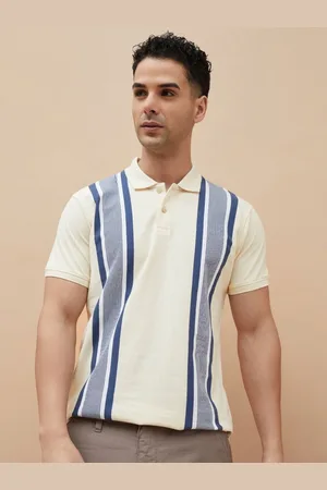 Lifestyle Men Striped Polo Collar Cotton T-shirt