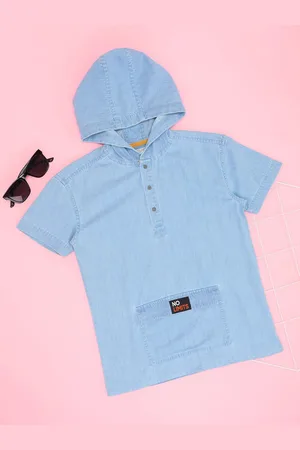 Pantaloons Boys Hooded Solid Cotton Casual Shirt