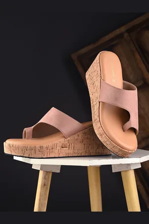CLOG LONDON Women Open Back Open Toe Wedge Heel Sandals