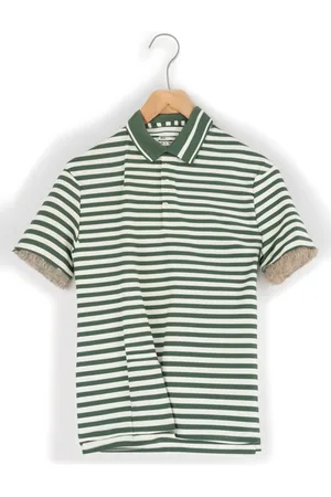 VIMAL JONNEY Men Regular Fit Striped Polo Collar Cotton T-shirt