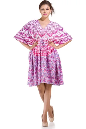 HANDICRAFT PALACE Women Ethnic Motifs Printed Flared Sleeves Kaftan Dress