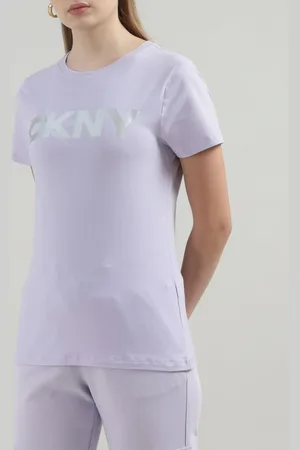 DKNY Women Typography Printed Round Neck Cotton T-shirt