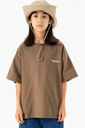LULU & SKY Girls Typography Printed Round Neck Cotton Oversized T-shirt